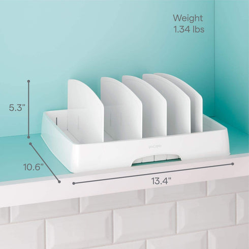YouCopia StoraLid Food Container Lid Organizer, Tall Dividers, White