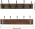 2 Packs Coat Hooks Wall Mounted, BEIUTAO Wooden Board Coat Rack with 5 Vintage Black Wall Hooks, Hat Hooks Heavy Duty, Can Hang Coats, Hats, Towels, Wallets, Keys, Scarves,ect.