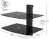 Fenge 2 Tiers Av Shelf Wall Mount Shelf Black Bracket Stand for AV Receiver Component Xbox Cable Boxes Gaming Systems