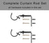 Curtain Rod for Window 30" to 60", 1" Single Curtain Rod Set with Brackets, Stainless Steel Curtain Rod, Decorative Window Curtain Rods for Kitchen Bedroom, Black