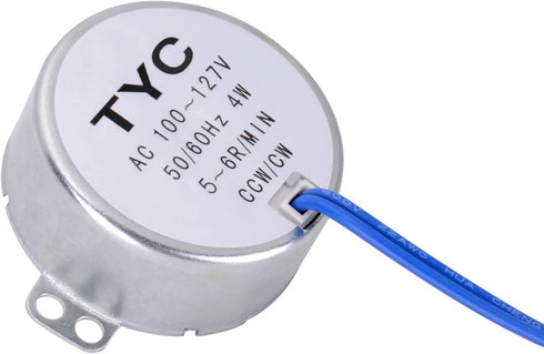 REENFAYA 4PCS Synchronous Synchron Motor Turntable Motor 110V Motor, 50/60Hz AC 100~127V 4W CCW/CW with 7MM Flexible Coupling Connector for Cup Turner,Cuptisserie,Tumbler Cup Rotator (5-6RPM)