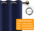 Hiasan Blackout Curtains for Bedroom, 42 x 63 Inches Length - Thermal Insulated & Light Blocking Window Curtains for Living Room, 2 Drape Panels Sewn with Tiebacks, Navy Blue