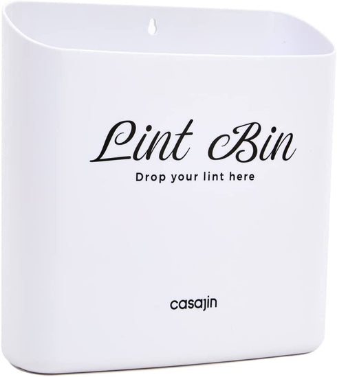 Magnetic Lint Bin for Laundry Room by CASAJIN - Space Saving Lint Bin Holder for Laundry Room Décor - Waste Bin with Magnetic Strip for Dryer, Washer, or Wall Mount