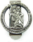 HIR Round Saint St Christopher Go Your Way in Saftey Proctection Visor Clip, 1 3/8 Inch (Dia) (Pewter)