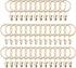 Fivebop 40 Pack Rings Curtain Clips Rustproof Metal Window Drapery Clip Vintage Heavy Duty Eyelet Curtain Rods Hangers Rings with Hooks, 1.25In Inner Diameter(Golden)