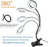 DLLT Dimmable Clip on Light, 48 LED USB Book Reading Light, Color Changeable Night Light Clip on for Desk, Bed Headboard, Makeup Mirror, Dorm Room, Computer, Piano Lighting, 15 Brightness (Black)