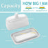 MEMNUN Butter Dish with Water, Ceramics Water Sealed French Butter Keeper with lid for Fresh Soft Butter (White)