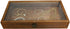 MOOCA Wood Glass Top Jewelry Display Case Accessories Storage, Wooden Jewelry Tray for Collectibles, Home Organization Box with Metal Clasp and Tempered Glass Top Lid, Brown