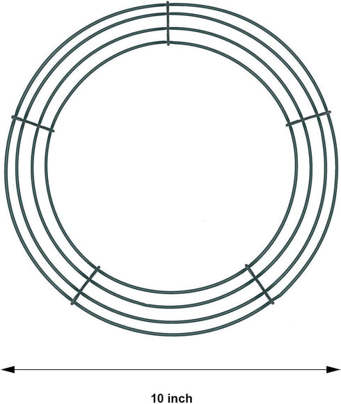 Sumind 6 Pieces Wire Wreath Rings Dark Green Wire Wreath Frame for Christmas Decoration (10 Inch)