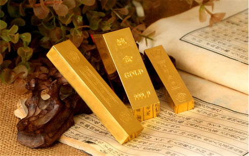 Zzooi Fake Gold Bar Bullion Brick Simulated Metal Gold Bar,Feng Shui Decor