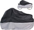 Bike Cover Adult Tricycle Cover Waterproof Bicycle/Motorcycle Storage Cover, Heavy Duty Ripstop Material & Anti-UV, Protect Your Bike from Rain, Dust, Debris Sun for Outdoors Indoors (Silver-Black)