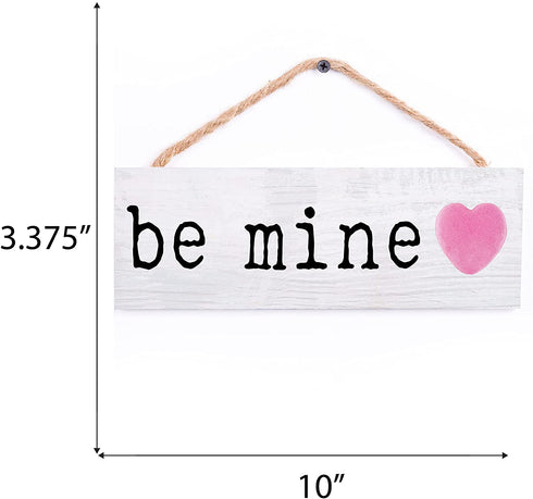 P. Graham Dunn Be Mine Pink Heart 10 x 3.4 Pine Wood Decorative String Sign