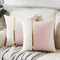 Fancy Homi 2 Packs Decorative Throw Pillow Covers 20x20 Inch for Living Room Couch Bedroom, Blush Pink and White Velvet Patchwork with Gold Leather, Luxury Modern Home Decor Cute Cushion Case 50x50 cm