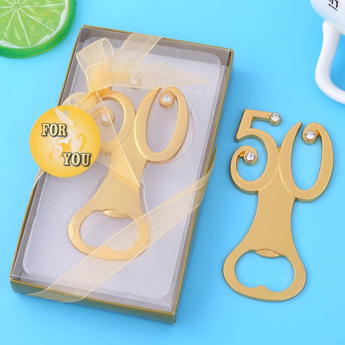 12 pcs 50 Bottle Opener Party Favor Wedding Favor Souvenir Gift for Guests Wedding Anniversary Birthday Baby Shower Bridal Shower Party Gift Decoration by WeddParty(12 Pcs New 50)