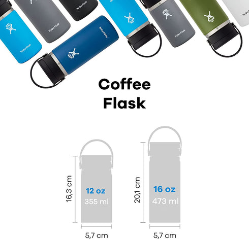 Hydro Flask Wide Mouth Flex Sip Lid Bottle - Stainless Steel Reusable Water Bottle - Vacuum Insulated, Dishwasher Safe, BPA-Free, Non-Toxic