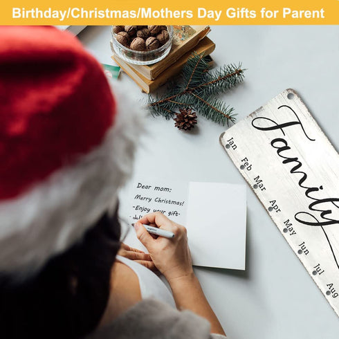 WISIEW Gifts for Grandma Unique - Wooden Family Birthday Reminder Tracker Calendar Board, Family Like Branches As One, Best Christmas, Mothers Day, Birthday Presents Ideas for Mom Dad from Daughter Son
