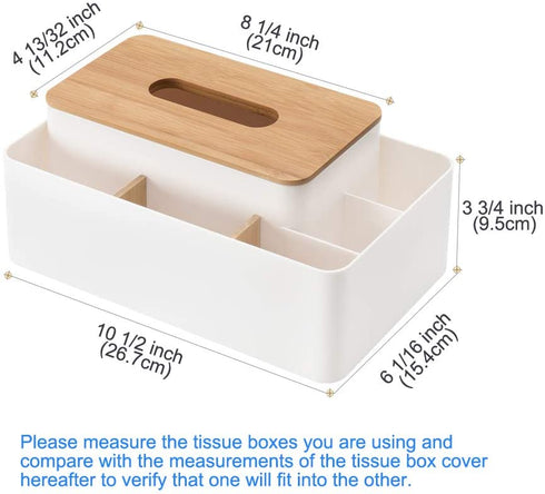 Poeland Multifunction Tissue Box Rectangular Facial Tissue Holder Dispenser for Dining Room, Kitchen, Bedroom Dressers and Home D©cor