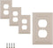 Pack of 4 of Wall Plate Outlet Switch Covers by SleekLighting | Classic Ivory Architecture Wall plates| Variety of Styles: Rocker/Receptacle/Toggle / & Combo | Size: (1 Duplex)