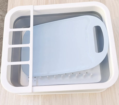 Collapsible Dish Drying Rack and Drainboard Set Portable Camp Dish Drainer Dinnerware Organizer Dish Rack Foldable Dying Dish Storage Rack for Kitchen Counter RV Camping Accessories