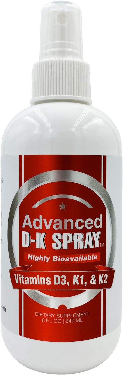 Advanced Vitamin D3 (5000 IU) and Vitamin K2 Spray, Liquid D supplement with K1, E Vitamins, Nano Technology for Instant Absorption and Custom Dosage for Adults and Kids (8 oz - 240 Servings)