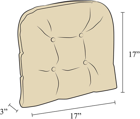 Klear Vu Twillo Large Overstuffed Non-Slip Gripper Chair Pad Cushion, 17" x 17", 2 Pack, Marine 2 Count