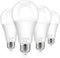 Dusk to Dawn Light Bulbs Outdoor 100 Watt Equivalent, 11W Automatic On/Off Sensor Light Bulb Daylight 5000K, A19 Outdoor LED Light Bulbs Photocell for Porch Garage Yard Security, E26 Base, 4-Pack
