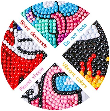 MEIEST 5D DIY Diamond Painting Stickers Kits for Kids,Game Us Diamond Art Mosaic Stickers by Numbers Kits Crafts Set for Children,Boys and Girls,Creative Handmade Art Craft Gift