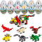 Filled Easter Eggs with Dinosaurs Building Blocks, 12PCS Eggs Toys for Kids,Party Suprise Toys in Basket Filler, Classroom Prize Toys