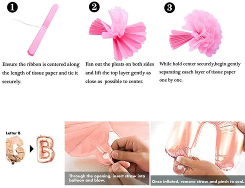 MEYSIMOON Bachelorette Party Decorations Bridal Shower Supplies Rose Gold Kit Ring Balloons,Banner,Swirl,Paper Pom Poms,Bride to Be Sash for Hens Night Party Decoration
