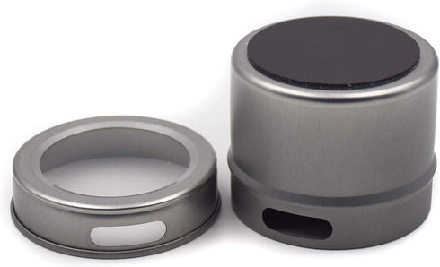 CMS MAGNETICS - 12 Count Magnetic Spice Tin Jars Set with Clear Ingredient Sticker Labels for Kitchen, Refrigerators, and Wall Mount Organizer