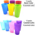 Unbreakable 32-ounce Plastic Restaurant-Style Beverage Tumblers Ice Tea Glasses | set of 12 in Coastal Colors