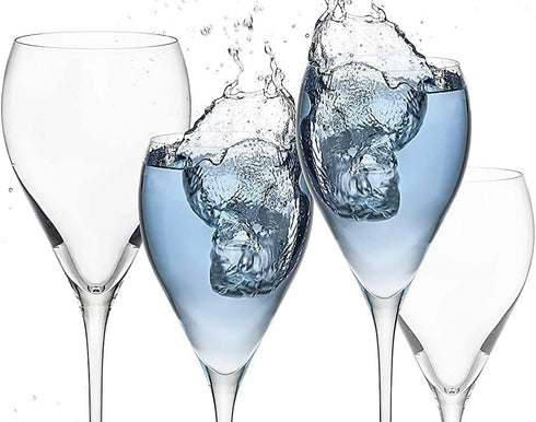 Godinger Wine Glasses Goblets, Stemmed Wine Glass Beverage Cups, European Made - 16oz, Set of 4