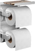 FANHAO Adhesive Toilet Paper Holder, Double Roll Toilet Tissue Holder with Shelf for Bathroom Kitchen, 3M Self Adhesive No Drilling or Wall-Mounted, SUS304 Stainless Steel Polished