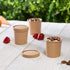 16 oz. Paper Food Containers With Vented Lids, To Go Hot Soup Bowls, Disposable Ice Cream Cups, Kraft - 25 Sets