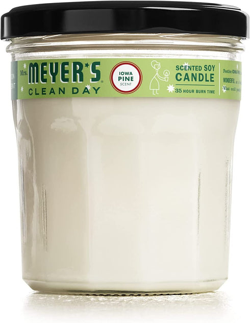 Mrs. Meyer's Clean Day Scented Soy Aromatherapy Candle, 35 Hour Burn Time, Made with Soy Wax and Essential Oils, Iowa Pine Scent, 7.2 oz