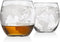 Godinger Old Fashioned Whiskey Glasses, Etched Globe Map - Set of 2