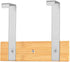 ToiletTree Products Bamboo Wood & Stainless Steel Over The Door Towel Rack, 3 Hooks