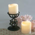 Outdoor Indoor Flameless Pillar Candles, 4 Pack Plastic Resin Battery Operated Electric LED Candle Sets with Cycling 24 Hours Timer Function for Home Party Wedding Decoration, 3"x3"