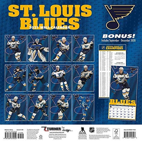 TURNER Sports St Louis Blues 2021 12X12 Team Wall Calendar (21998011955)