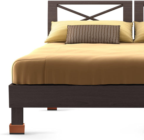 KONIGEEHRE 4 Pack Bed Risers Heavy Duty Adjustable Furniture Riser Stackable Lifts Height of 1.8? or 2.85? Supports Up to 1300Lbs for Bed Desk Sofa Table and Chair with 12pcs Non-Slip Pads?Brown?