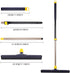 Yocada Floor Squeegee Scrubber 54in Long Adjustable Telescopic Pole Heavy Duty Household Broom Perfect for Garage Courtyard Shower Bathroom Pet Hair Fur Floor Marble Glass Tile Water Foam Cleaning