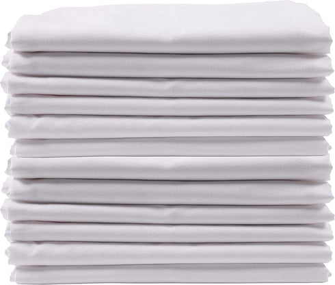 KAF Home Brushed Microfiber Pillow Cases Bulk Pack | Set of 12 Standard Queen Sized Pillow Cases | White | Perfect to Control Allergies and Insure Sound, Luxurious Sleep