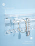 Acrylic Necklace Holder with Shelf, 12 Diamond Shape Hooks and Removable Bracelet Rod, Wall Mounted Jewelry Organizer Hanging Necklace Organizer Wall Jewelry Rack