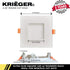 Krieger LED Recessed Ceiling Light Fixture, 4 Inch Ultra-Thin Square with Rounded Back, 3 Color Temperature Options, Dimmable, 750 Lumen, 9 Watt (60W Equivalent), Quick Install - ETL and ES Certified