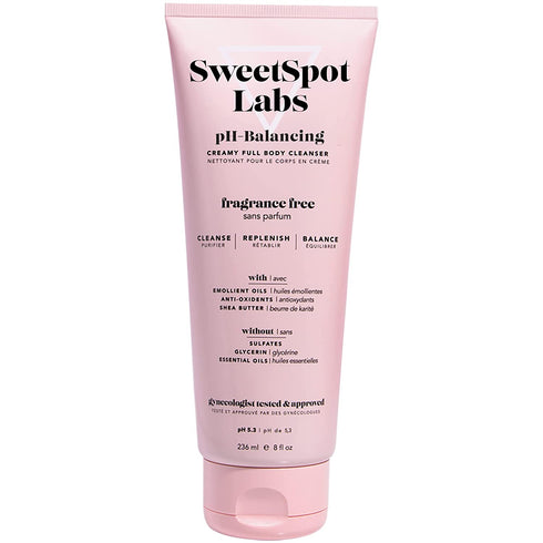 SweetSpot Labs pH Balanced Wash for Sensitive Skin, Sulfate Free, Clean, Gynecologist Tested & Approved, Unscented Body Wash, 8 oz
