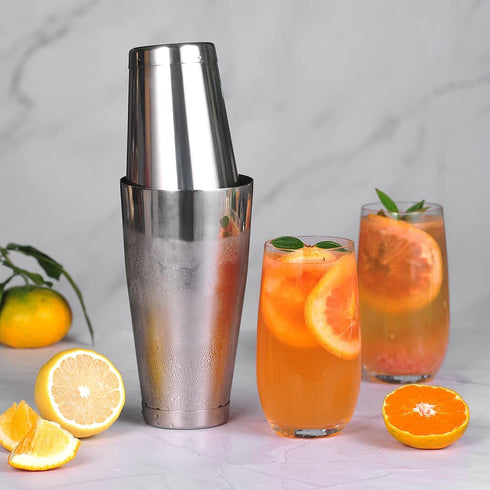 Etens Cocktail Shaker, Pro Bar Shaker Boston Shaker Set, Stainless Steel Martini Shaker Drink Mixer for Bartending Essential Bar Tools Weighted Shaking Metal Tins Cocktail Shaker Set for Bartender