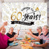 Happy 60th Birthday Backdrop Background Banner Large Men Women 60th Anniversary Backdrop Photo Booth Cheers to 60 Years Banner for 60th Birthday Party Decorations Supplies 72.8 x 43.3 inch