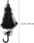 LUOEM Wedding Lace Parasol Umbrella Wedding Bride Umbrella Black Umbrella Photo Prop for Wedding Bridal Decoration - Size Small