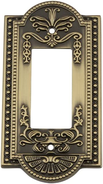Nostalgic Warehouse 719713 Meadows Switch Plate with Single Rocker, Antique Brass