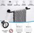 Bathroom Towel Bar, 2 Pack Stainless Steel Towel Rack, Matte Black Bath Towel Hanger, Wall Mounted Towel Rail, Towel Rod Bathroom Hardware (2 Pack - Black)